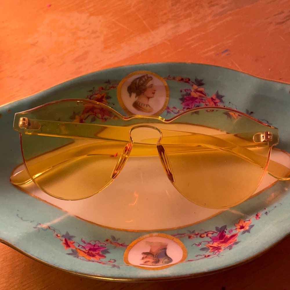 Yellow tinted sunglasses